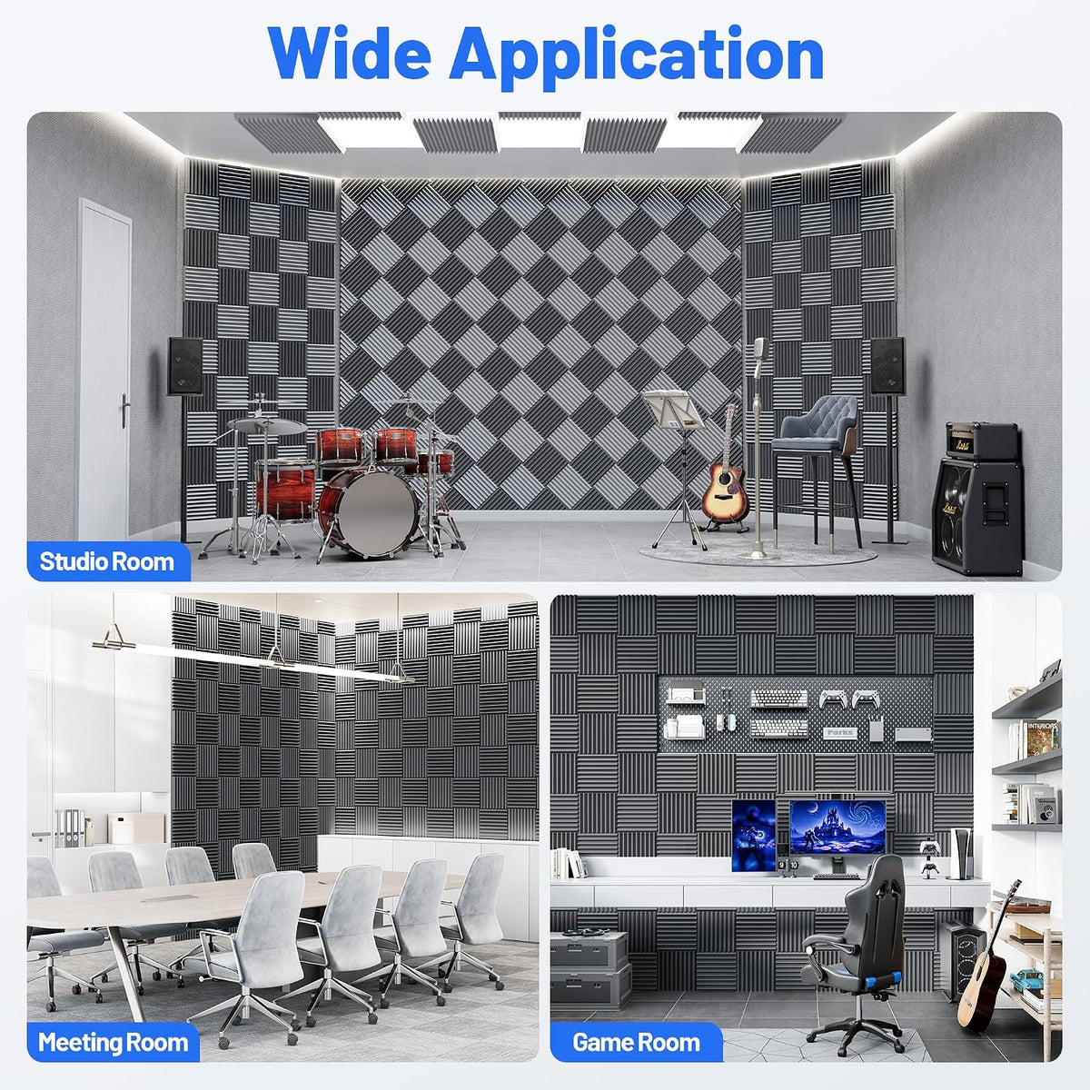 Self-Adhesive Sound Proof Foam Panels For Walls High Density Acoustic Panel