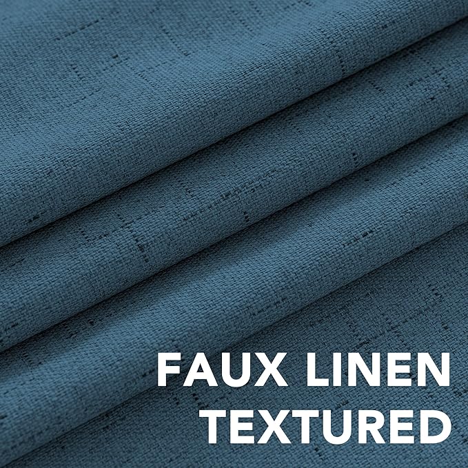 H.VERSAILTEX Linen Blackout Curtains Durable Thick Textured Linen Look 100%