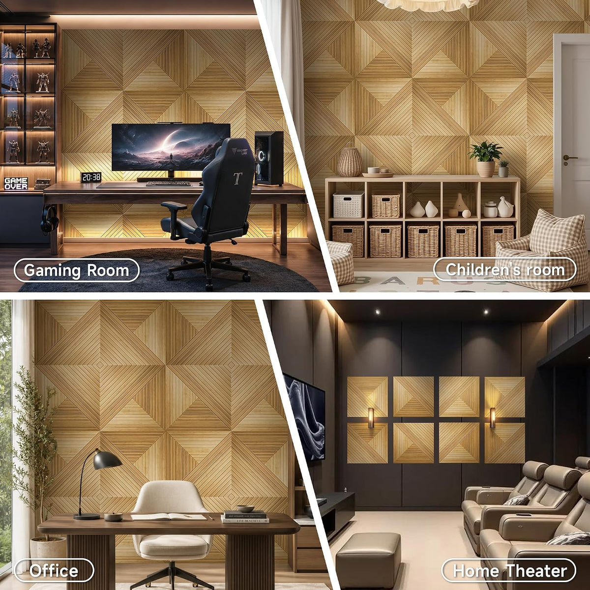 12 Pack Acoustic Wall Panels Peel and Stick, 23.6"x23.6" Sound Abso...