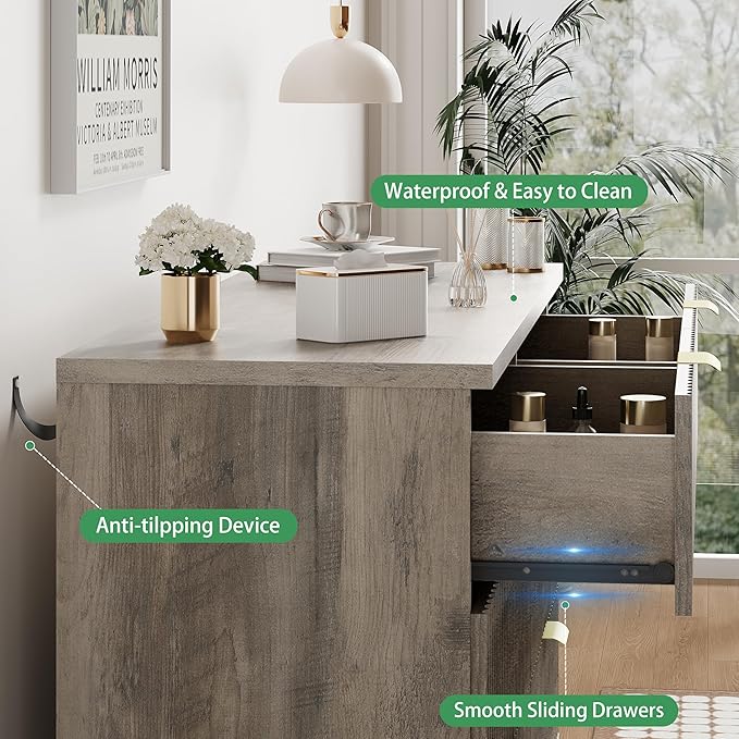 Xixini Fluted Dresser for Bedroom