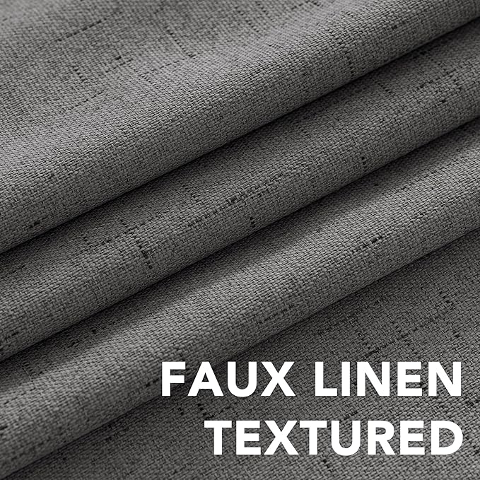 H.VERSAILTEX Linen Blackout Curtains Durable Thick Textured Linen Look 100%