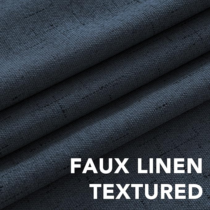 H.VERSAILTEX Linen Blackout Curtains Durable Thick Textured Linen Look 100%