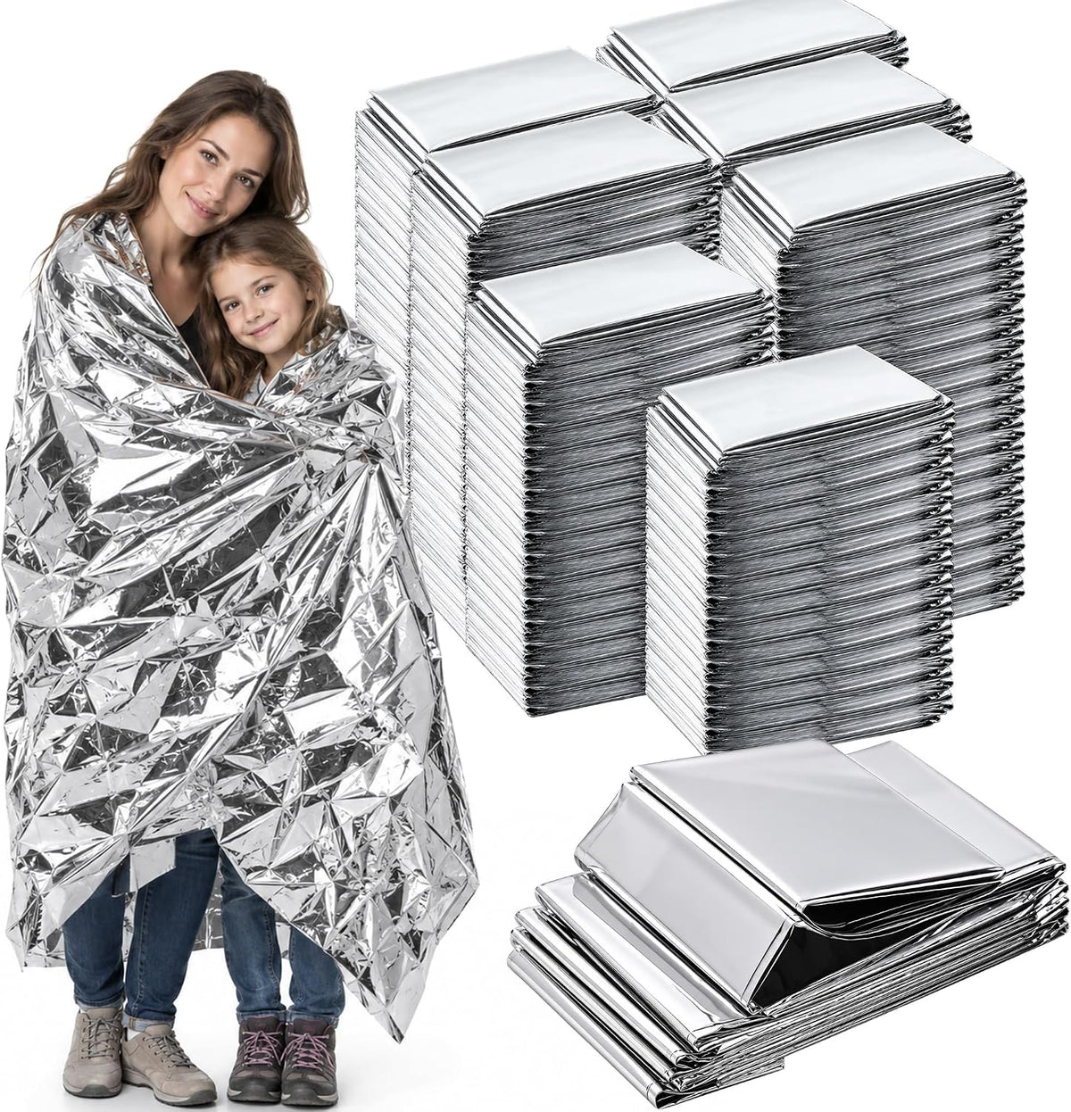K Kingstar Emergency Blankets 120 Packs, 84" L x 52" W, Survival Ge...