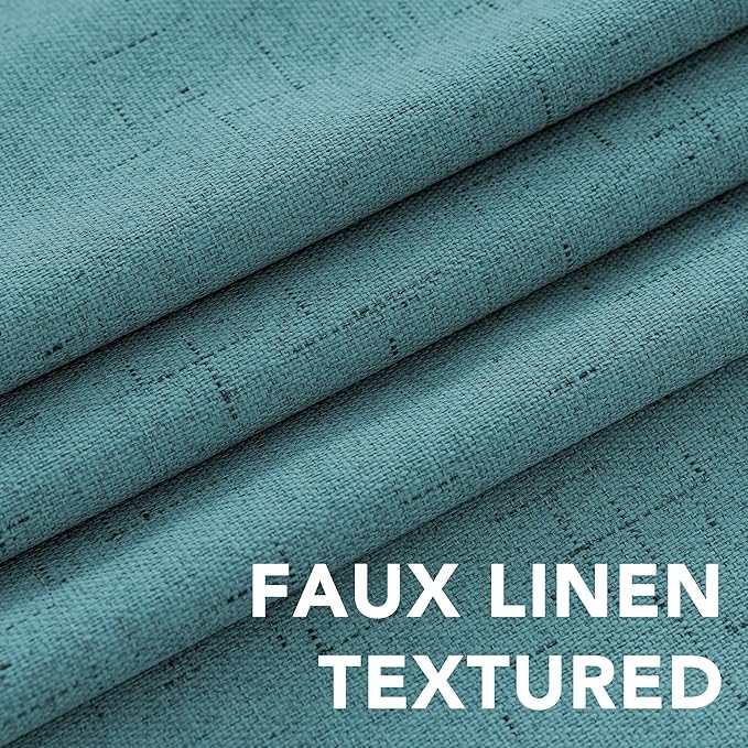 H.VERSAILTEX Linen Blackout Curtains 96 Inches Long 100% Absolutely Blackout