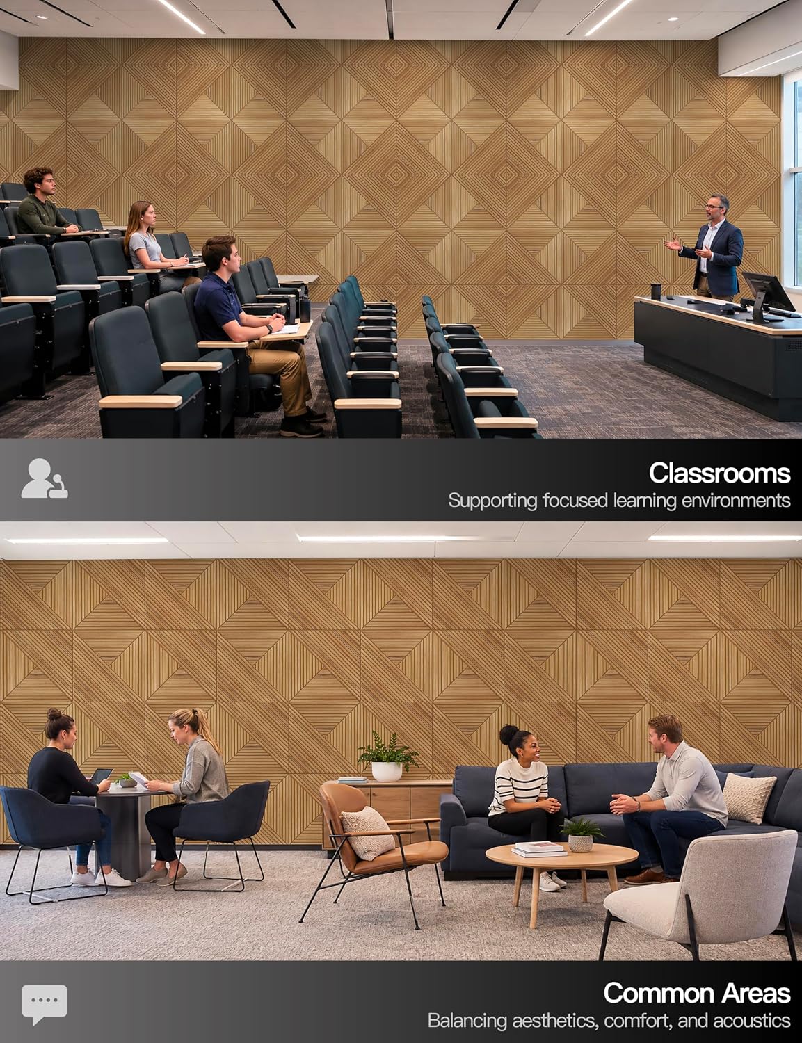 Soon Global Acoustic Wall Panels, Fire Retardant, Arcadian Vortex