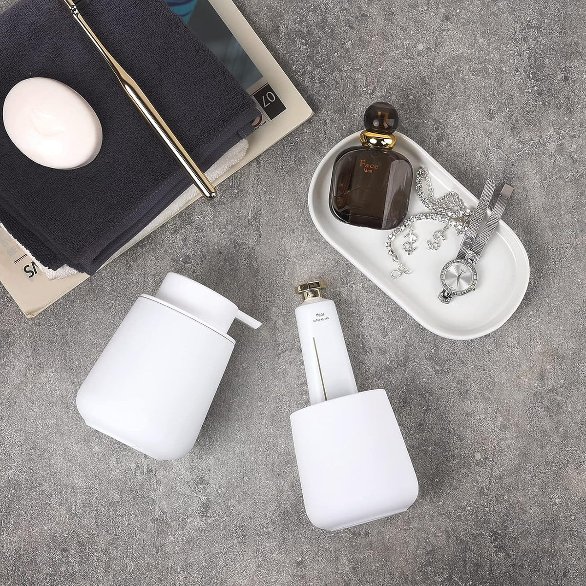 BosilunLife Ceramic Bathroom Accessories Set 3 Pcs