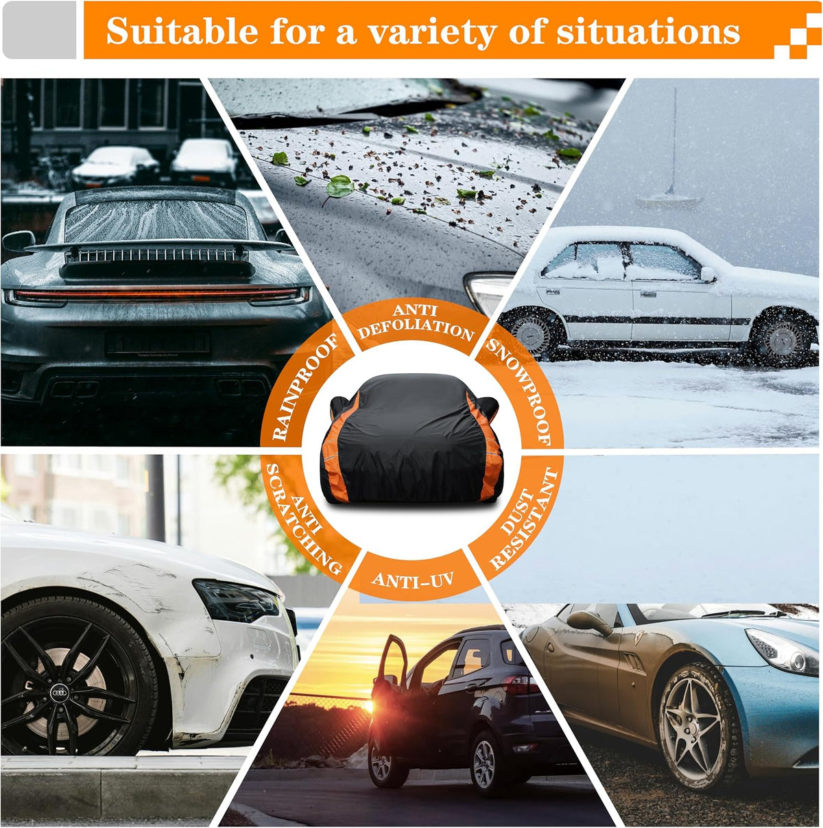 in Full Exterior Waterproof Car Cover All Weather, Waterproof,UV Resistant, D...