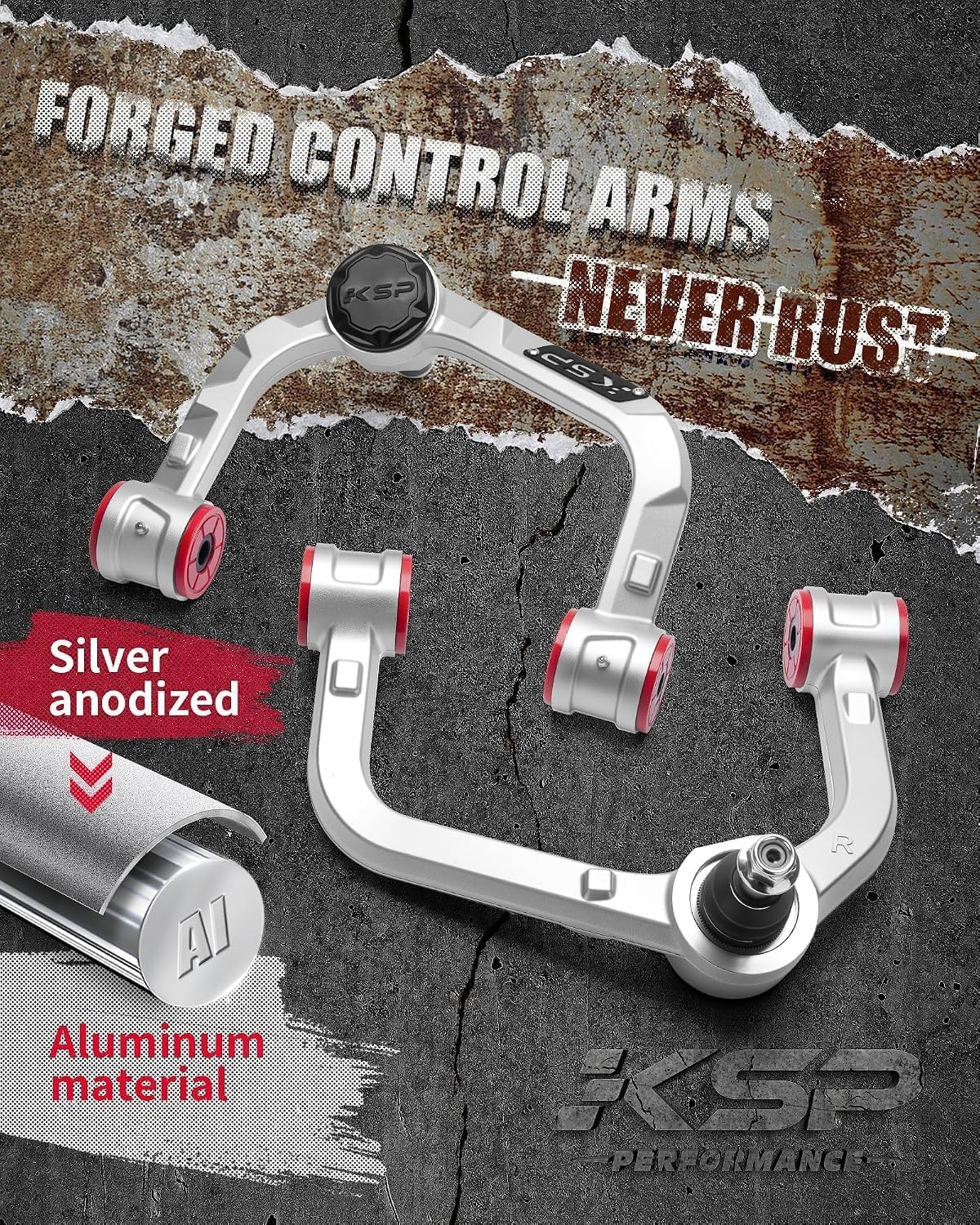KSP F-150 Aluminum Upper Control Arm for 2-4" Leveling lift Kits, Adjust...