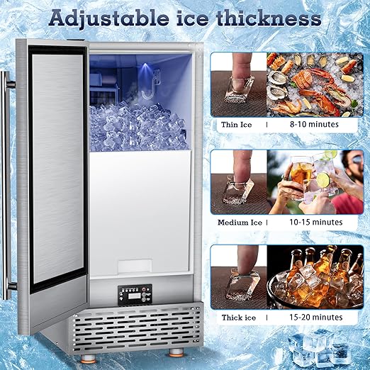 Ice Maker Commercial Under Counter Ice Maker Machine 88Lbs/Day
