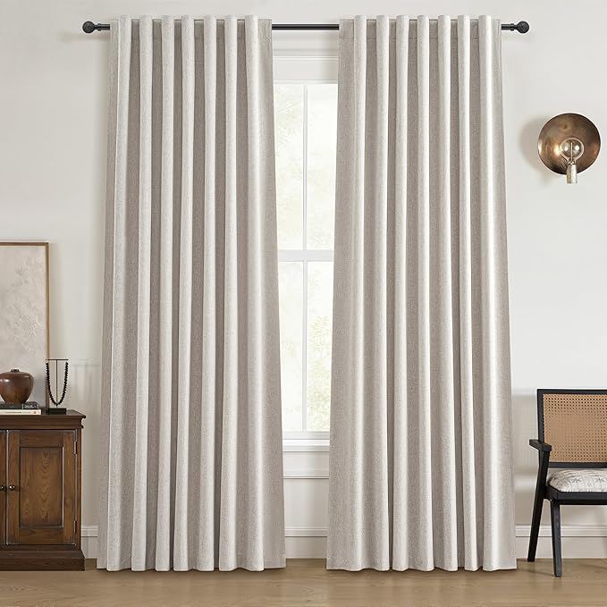 108 Inch Curtains 2 Panel Set Burg Modern Decorative Dark Out Curtains