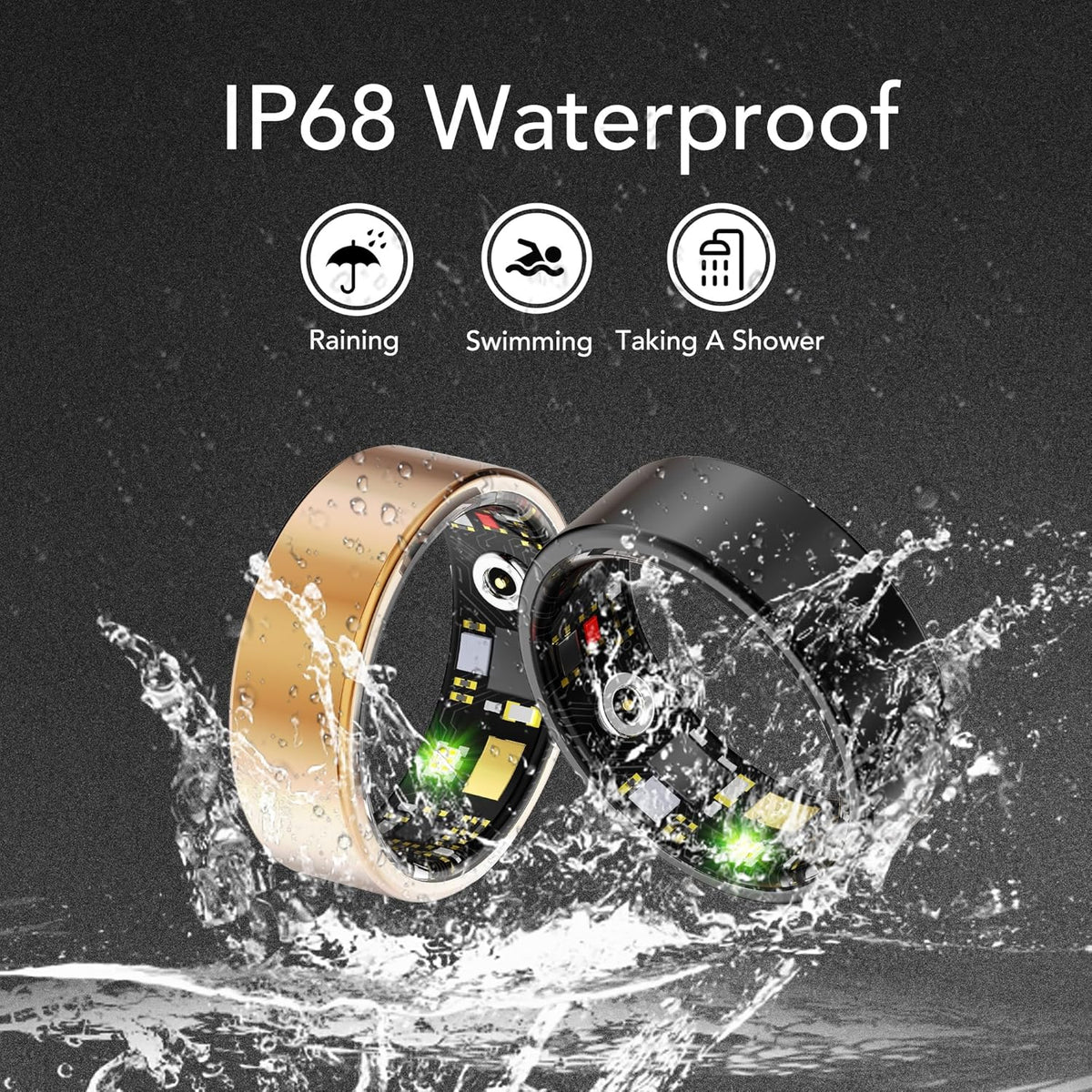 Smart Health Ring Fitness Tracker for Men Women, Silver 11