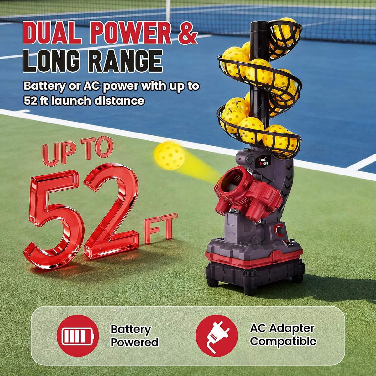 Furlihong 3816PBH Pickleball Machine with Remote Control