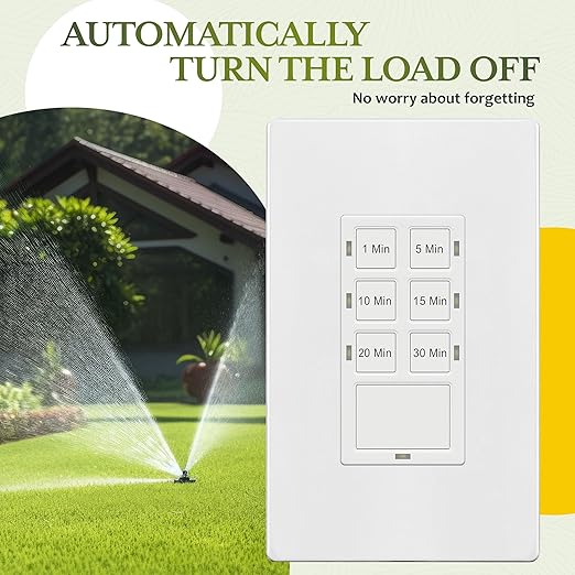 TG 30-Minute No Neutral Wire Countdown Timer Switch, 1-5-10-15-20-30 Min (2 P...