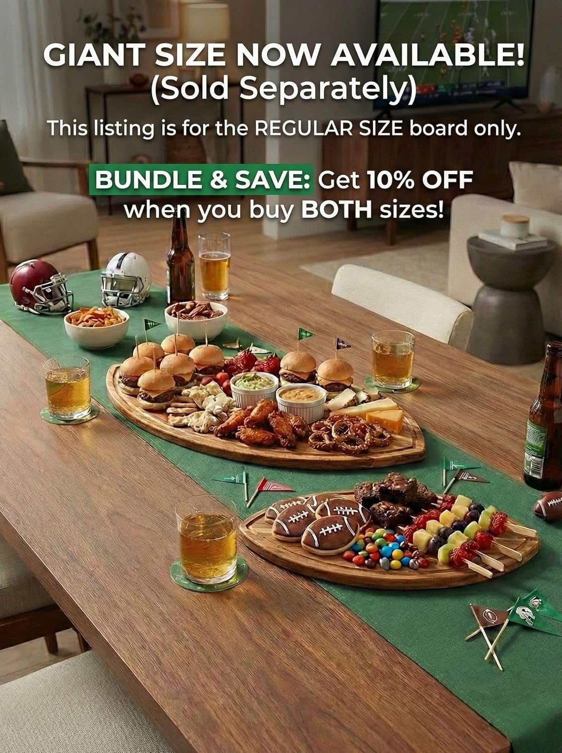 American Football Charcuterie Board 16X9.5 Inch, Game Day Hosting Tray