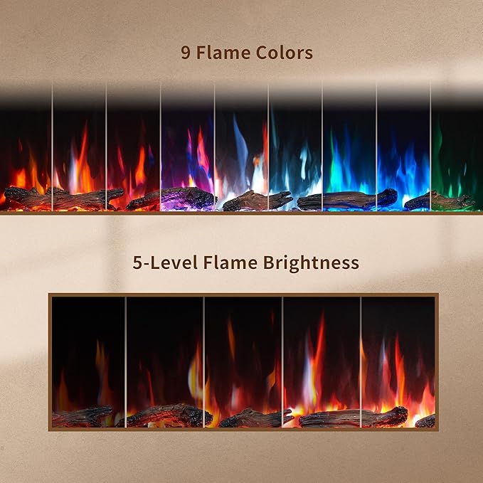PuraFlame Herman 50 Inch Smart Linear Electric Fireplace