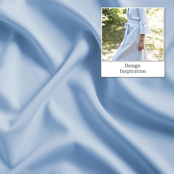 DUALIFE Sky Blue Blackout Curtain Panels/Drapes
