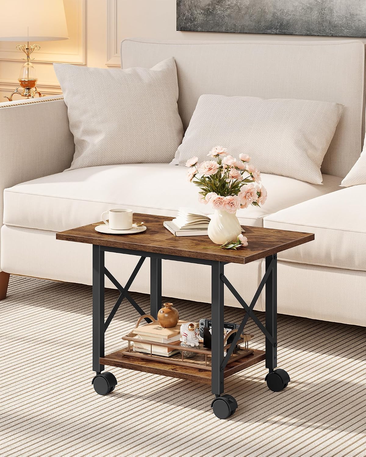 CHOEZON 23.6" Printer Stand, with Locking Wheels Adjustable Feet