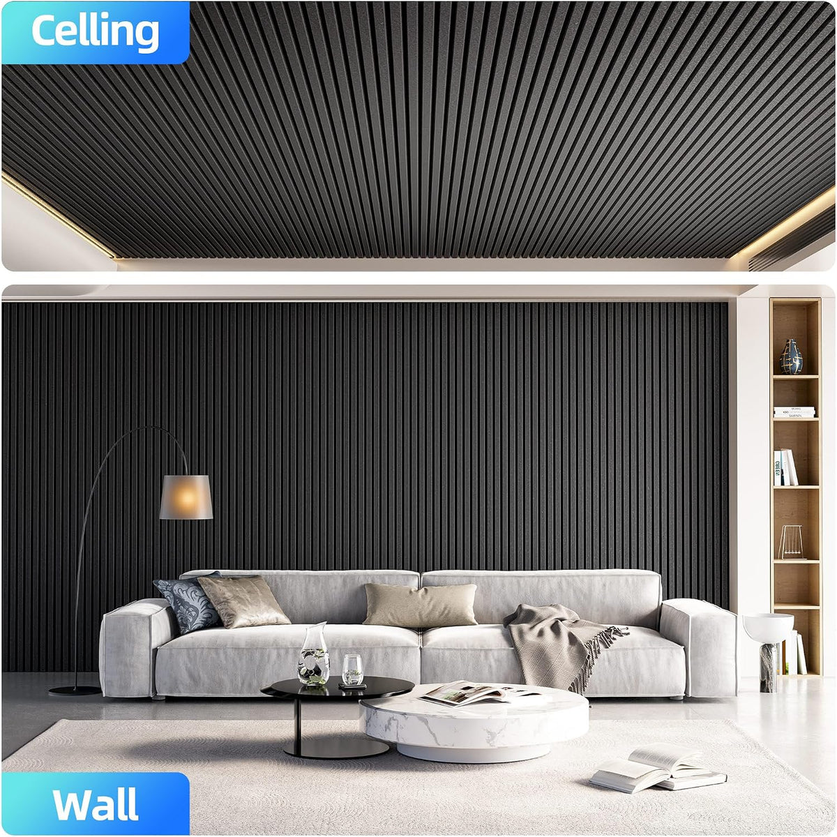 4 Pack High Density Large Acoustic Panel Sound Absorbing with Self-Adhesive