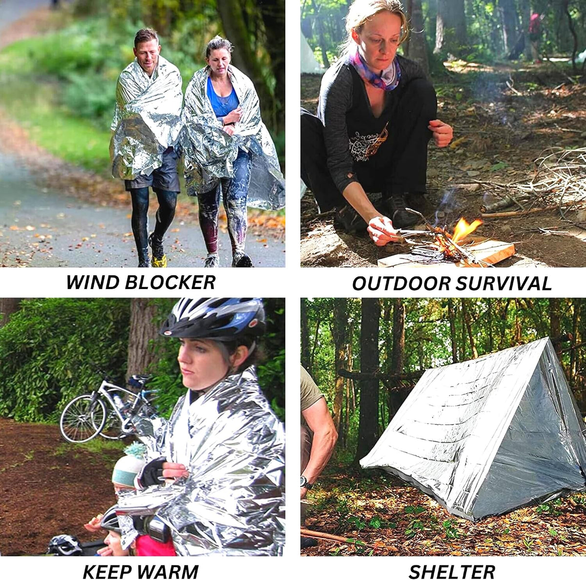 HealthyLine Emergency Mylar Thermal Sleeping Blanket, 50-Pack