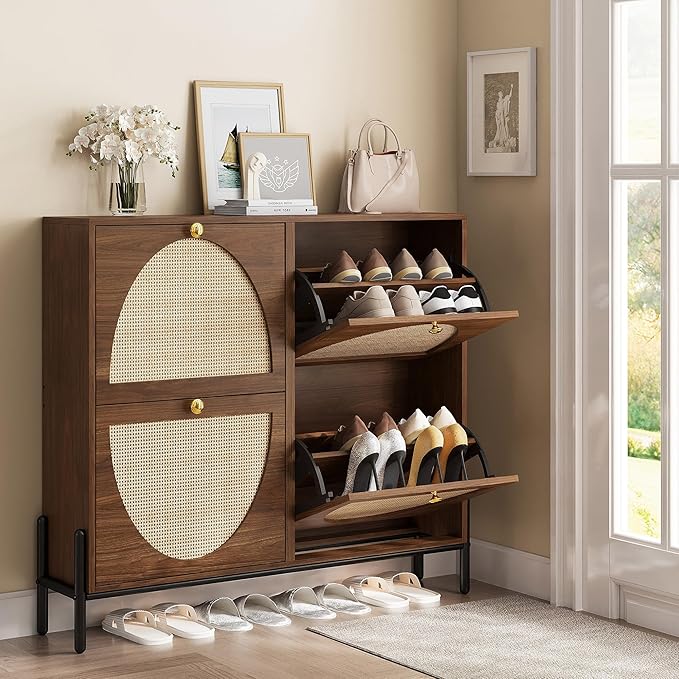 IRONCK Rattan Shoe Cabinet Storage