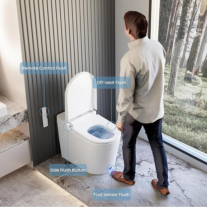 Casta Diva Smart Toilet with Bidet Built in, Bidet Toilet with Wider Heated Seat