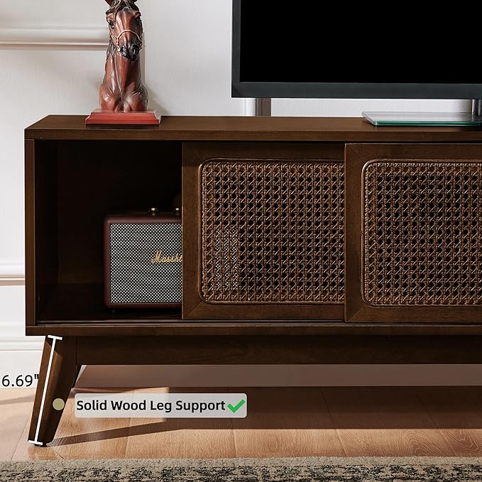 LKTART TV Stand for TVs up to 65'', Mid Century Modern Entertainment ...