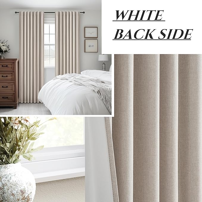 Full Blackout Taupe 102 Inch Long Curtains