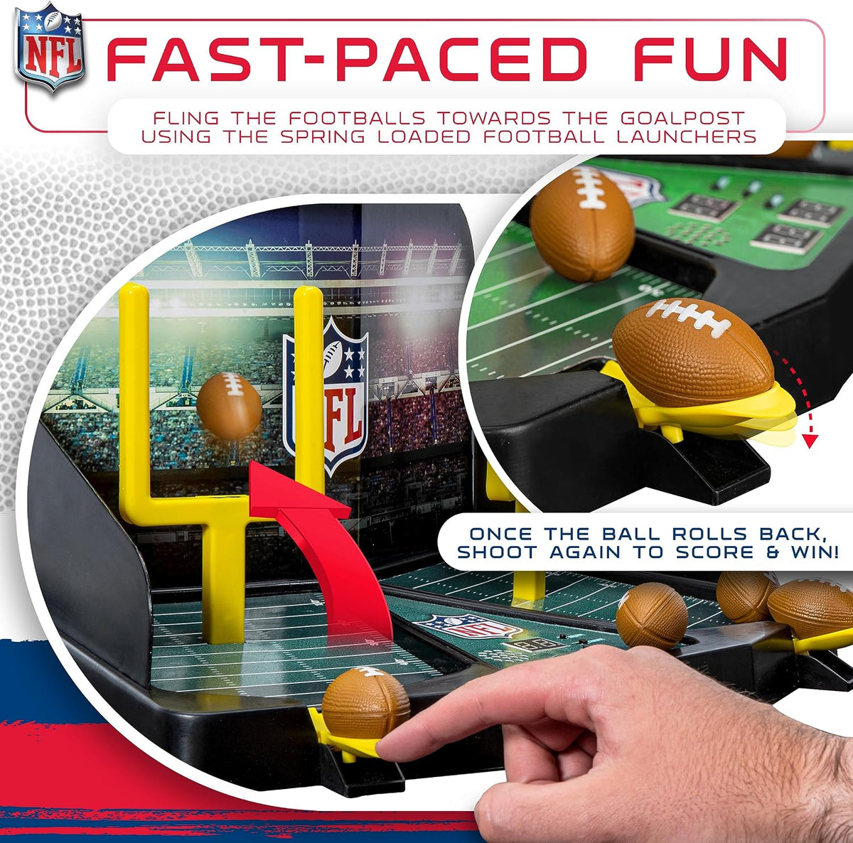 Franklin Sports Flying Field Goal Mini Tabletop Football Game