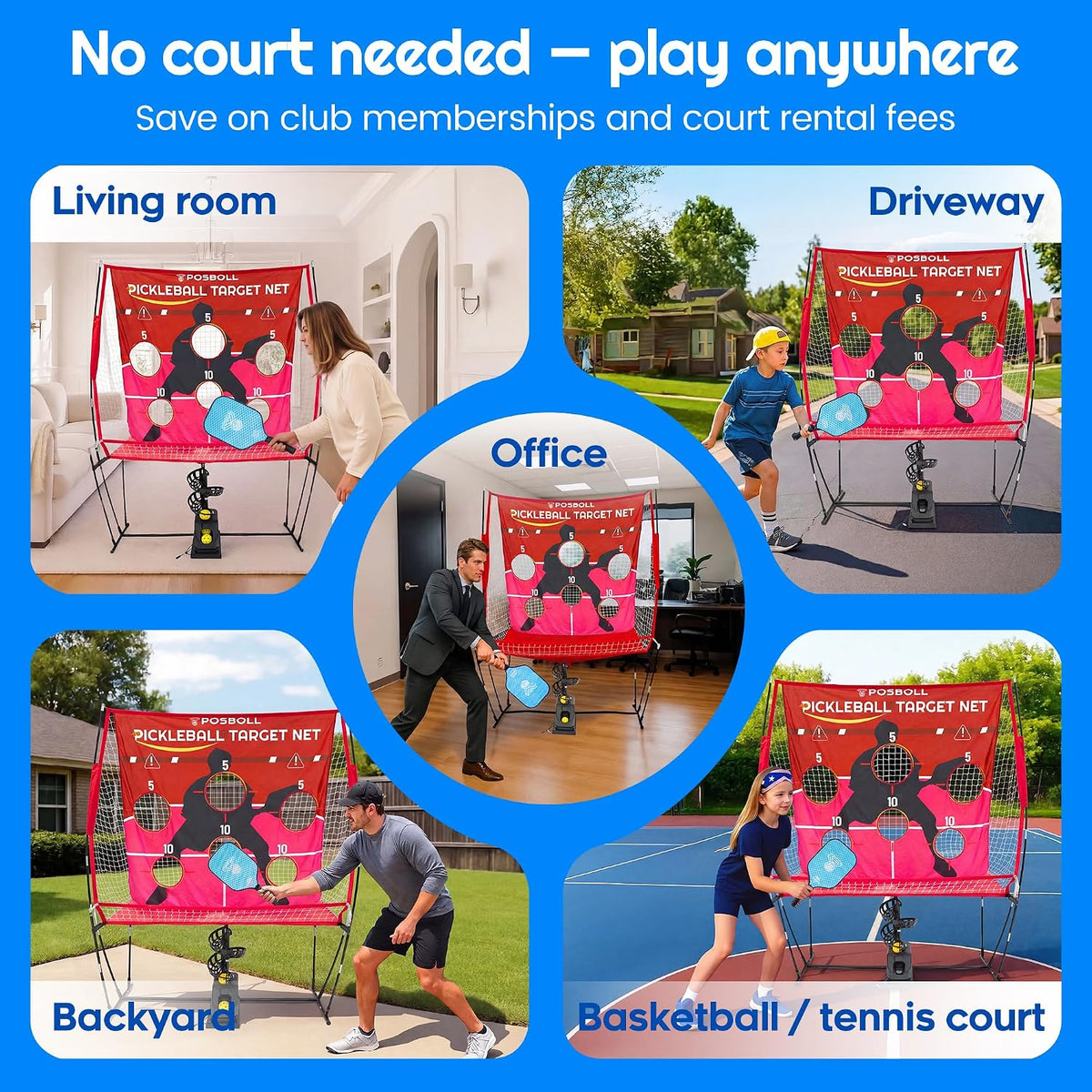 Pickleball Machine Ball Thrower with Net,Pickleball Launcher