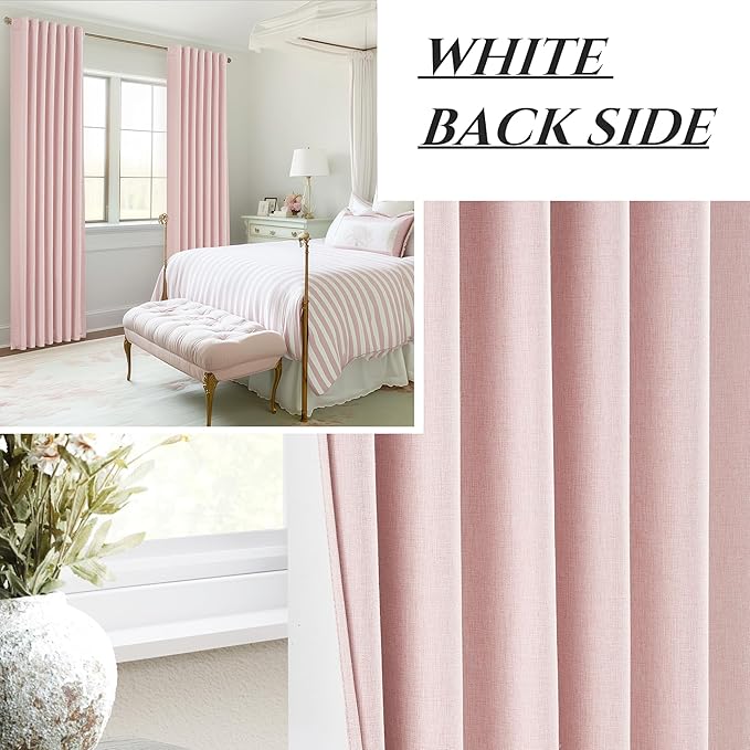 BabyPink Curtains for Girls Room, Cute Blackout Bedroom Curtains Aesthetic 84