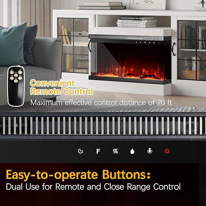 Charavector 30 inch 3-Sided Electric Fireplace Inserts