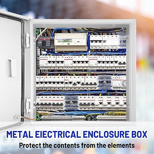 Outdoor Electrical Box 24x 24 x 8''D NEMA 4X Enclosure Steel Box, Wat...