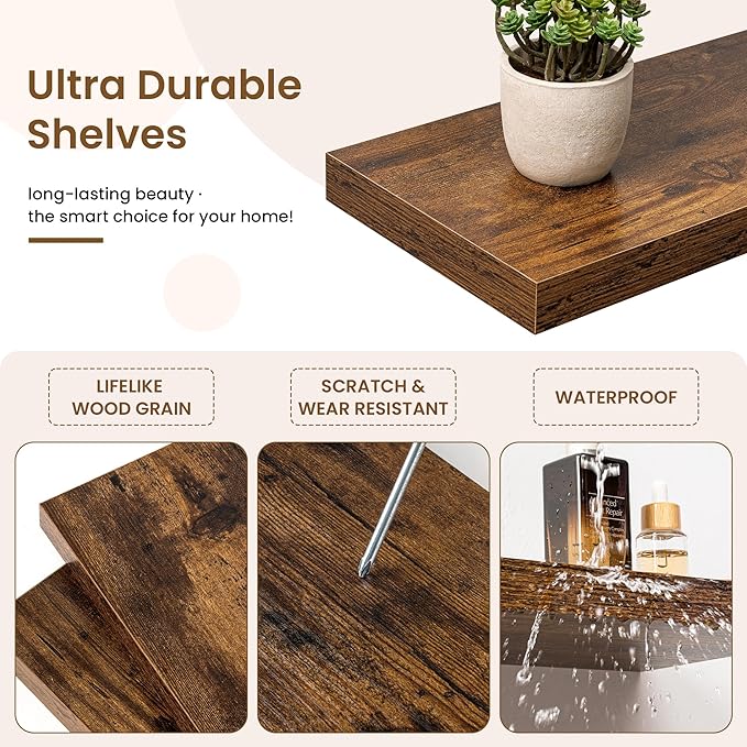 Marsmiles 30in Floating Shelves (2 Pack)