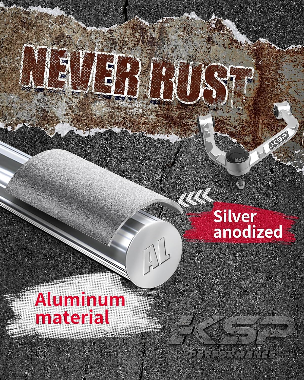 KSP 2-4" Forged Upper Control Arm With OEM Style Rubber Bushings for F15...