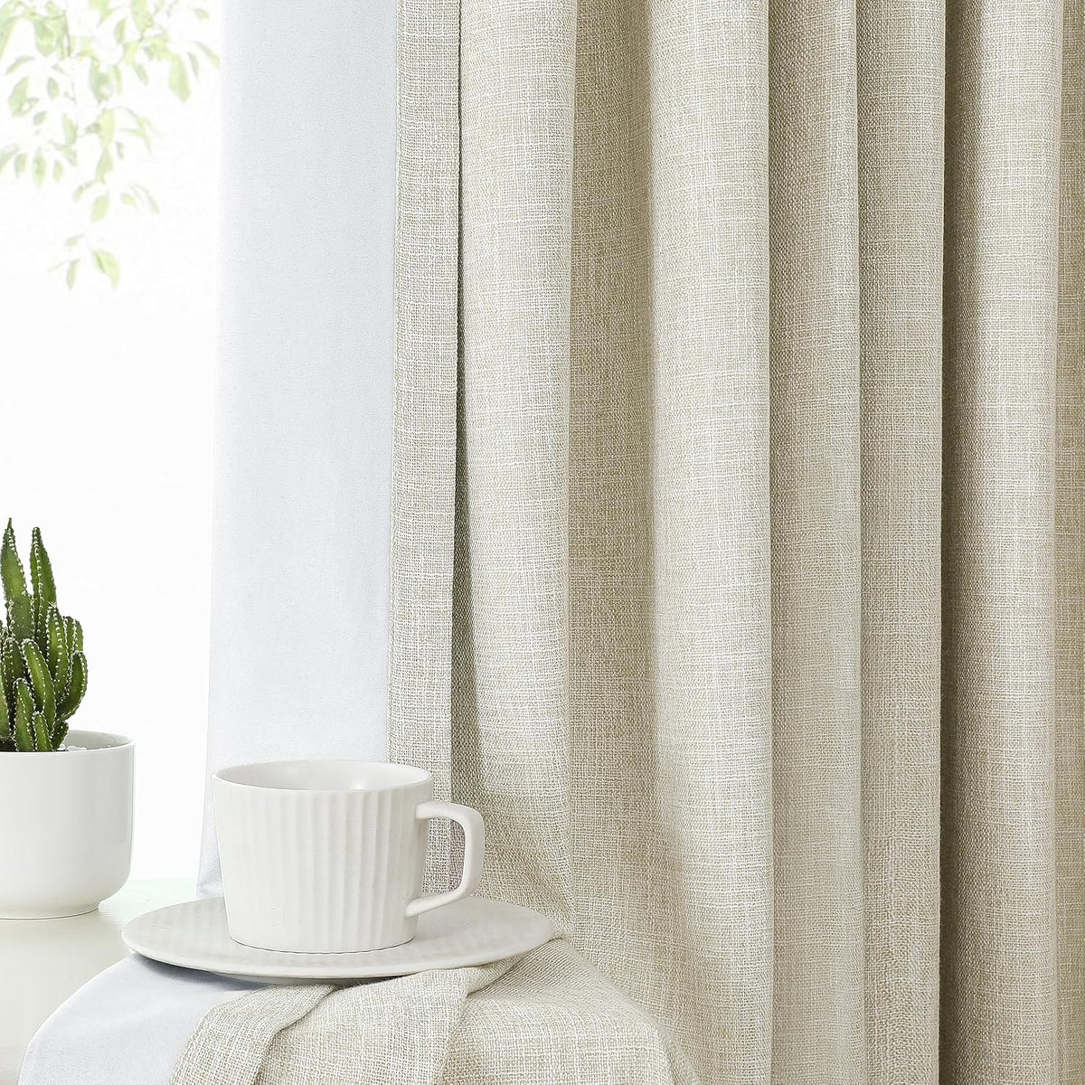 Central Park Sand Pinch Pleat Blackout Curtain Panel with Hooks, 40"x102...