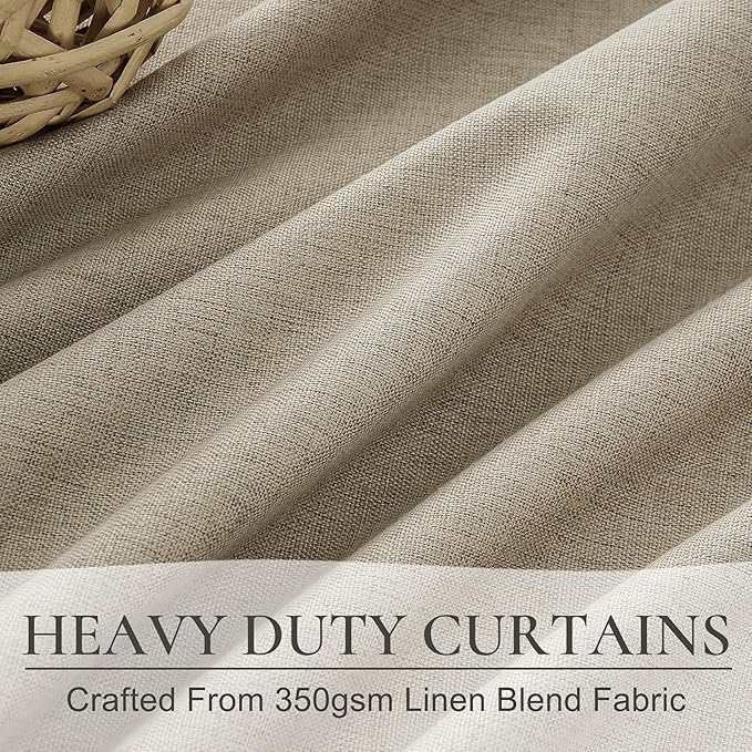 GreyBeige Modern Neutral 92 Inch Blackout Sliding Glass Door Curtains Light a...